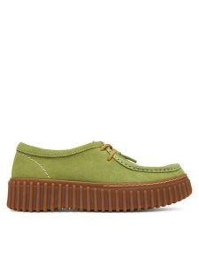 Clarks Półbuty Torhill Bee 26181186 Zielony. Zielone półbuty Clarks, bez wzorów, ze skóry, bez obcasa, na płaskiej podeszwie, bez zapięcia. Za 389,99 zł.