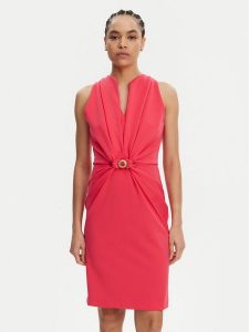 Rinascimento Sukienka koktajlowa CFC0123794003 Różowy Regular Fit. Czerwone kombinezony Rinascimento, xs, bez wzorów, z syntetyku, wizytowe, bez kołnierzyka, bez ramiączek. Za 349,99 zł.