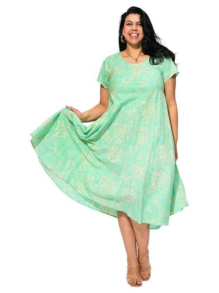 Aller Simplement Sukienka w kolorze jasnozielono-beżowym rozmiar: 42/44. Zielone sukienki Aller Simplement, bez wzorów, z bawełny, klasyczne, bez kołnierzyka, bez ramiączek, midi. Za 175,67 zł.