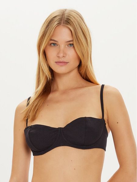 Guess Biustonosz bardotka O4BC16 KCDA2 Czarny. Czarne biustonosze Guess, z aplikacjami. Za 109,99 zł.