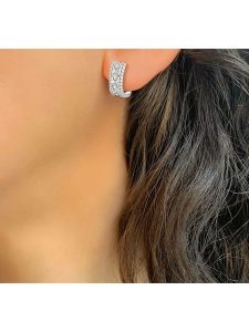 Les Petites Précieuses Srebrne kolczyki-kreole z cyrkoniami rozmiar: onesize. Szare kolczyki Les Petites Précieuses, z cyrkonią, srebrne. Za 126,99 zł.