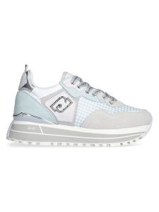 Liu Jo Skórzane sneakersy w kolorze srebrno-błękitnym rozmiar: 39. Niebieskie trampki Liu Jo, bez wzorów, z materiału, bez zapięcia. Za 385,62 zł.