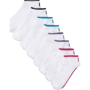 Skarpety do sneakersów (8 par), bawełna organiczna. Białe skarpetki bonprix, bez wzorów, z bawełny. Za 52,99 zł.