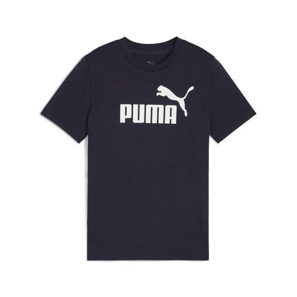 Młodzieżowa koszulka ESS z logo No. 1 PUMA. Niebieskia bluzki Puma, m, bez wzorów, z gumy, młodzieżowe, bez kołnierzyka, bez ramiączek. W wyprzedaży za 64,00 zł.