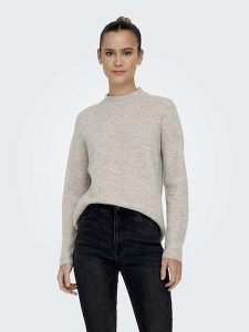 ONLY Sweter w kolorze beżowym rozmiar: M. Brązowe swetry oversize ONLY, m, bez wzorów, ze splotem, bez ramiączek. Za 101,23 zł.