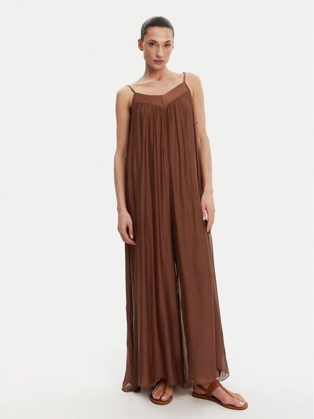 ViCOLO Kombinezon TD0588 Brązowy Relaxed Fit. Brązowe kombinezony ViCOLO, l, bez wzorów, z wiskozy, bez kołnierzyka, bez ramiączek. Za 249,99 zł.