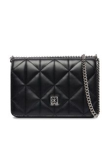 Calvin Klein Torebka Quilted Mini Chain Bag LV04F3321G Czarny. Czarne torebki wieczorowe Calvin Klein, bez wzorów, ze skóry, bez dodatków. Za 449,99 zł.