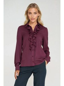 Nife Bluzka w kolorze fioletowym rozmiar: 40. Różowe bluzki Nife, bez wzorów, bez kołnierzyka, bez ramiączek. Za 169,67 zł.