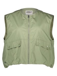 ONLY Kamizelka w kolorze zielonym rozmiar: M. Zielone kamizelki ONLY, m, bez wzorów, z bawełny, bez kołnierzyka, bez ramiączek, bez kaptura. Za 124,95 zł.
