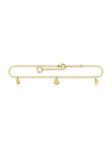 Thomas Sabo Pozłacana bransoletka z elementami ozdobnymi na kostkę rozmiar: onesize. Żółte bransoletki Thomas Sabo, pozłacane. Za 251,95 zł.