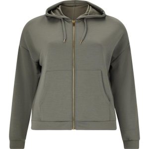 Damska bluza z kapturem zapinana na zamek Q Sportswear Tiamo. Szare bluzy ENDURANCE Q, bez wzorów, z kapturem. Za 353,00 zł.