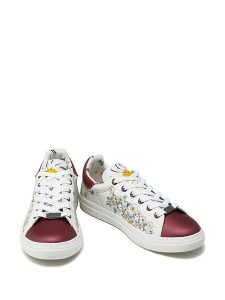 Goby Skórzane sneakersy w kolorze bordowo-białym rozmiar: 41. Białe trampki Goby, bez wzorów, bez zapięcia. Za 263,53 zł.