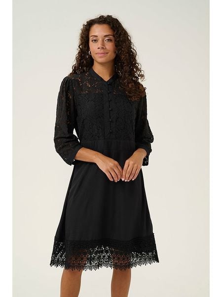 Cream Sukienka "Milla" w kolorze czarnym rozmiar: 38. Czarne sukienki Cream, bez wzorów, z koronki, bez kołnierzyka, bez ramiączek, midi, rozkloszowane. Za 135,49 zł.