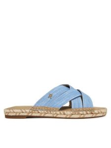 Tommy Hilfiger Espadryle Chambray Espadrille Mule FW0FW08501 Niebieski. Niebieskie espadryle TOMMY HILFIGER, bez wzorów, z materiału, bez obcasa. Za 399,99 zł.