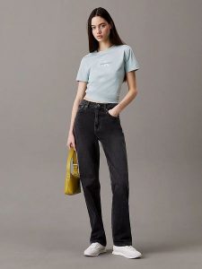 Calvin Klein Dżinsy - Regular fit - w kolorze czarnym rozmiar: W29/L34. Czarne jeansy Calvin Klein, z aplikacjami, z podwyższonym stanem. Za 281,99 zł.