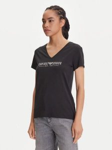 Emporio Armani Underwear T-Shirt EW000409 AF10881 UC001 Czarny Regular Fit. Czarne t-shirty Emporio Armani Underwear, s, bez wzorów, z bawełny, bez kołnierzyka, bez ramiączek. Za 139,99 zł.