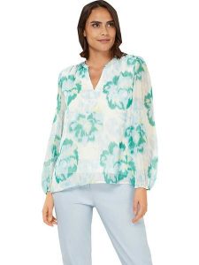 Heine Bluzka w kolorze kremowo-błękitnym rozmiar: 36. Brązowe bluzki Heine, bez wzorów, bez kołnierzyka, bez ramiączek. Za 60,99 zł.