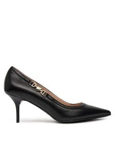 LOVE MOSCHINO Czółenka JA10507G1MIA0000 Czarny. Czarne czółenka LOVE MOSCHINO, bez wzorów, ze skóry, bez obcasa, bez zapięcia. Za 699,99 zł.