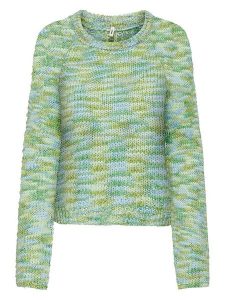 ONLY Sweter w kolorze zielono-błękitnym rozmiar: L. Niebieskie swetry oversize ONLY, l, bez wzorów, ze splotem, bez ramiączek. Za 79,03 zł.