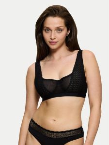 Triumph Biustonosz z fiszbiną Aura Spotlight 10219859 Czarny. Czarne biustonosze Triumph, bez wzorów, z syntetyku. Za 129,00 zł.