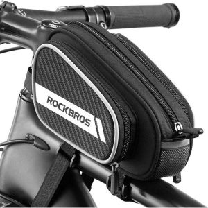 Torebka na ramę rowerową Rockbros 006-1BK. Białe torebki klasyczne ROCKBROS, bez wzorów, bez dodatków. Za 79,00 zł.