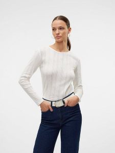 Vero Moda Koszulka w kolorze białym rozmiar: XL. Białe bluzki Vero Moda, xl, bez wzorów, z bawełny, bez kołnierzyka, bez ramiączek. Za 61,46 zł.