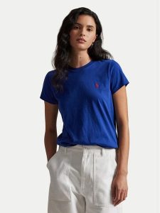 Polo Ralph Lauren T-Shirt 211B14605007 Niebieski Classic Fit. Niebieskie t-shirty Polo Ralph Lauren, xs, bez wzorów, z bawełny, bez kołnierzyka, bez ramiączek. Za 282,99 zł.