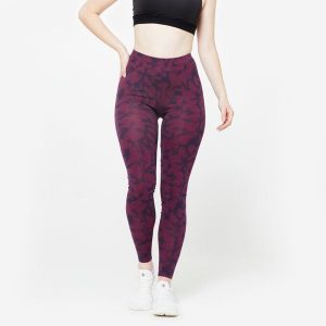 Legginsy fitness damskie Domyos. Legginsy DOMYOS, bez wzorów, z bawełny. W wyprzedaży za 39,99 zł.