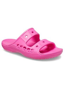 Crocs Klapki "Baya" w kolorze różowym rozmiar: 37/38. Różowe klapki Crocs, bez wzorów, z otwartym noskiem, bez obcasa. Za 96,60 zł.