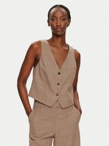 MAX&Co. Kamizelka 2426156012200 Brązowy Regular Fit. Brązowe kamizelki MAX&Co., bez wzorów, z syntetyku, bez kołnierzyka, bez ramiączek, bez kaptura. Za 269,00 zł.