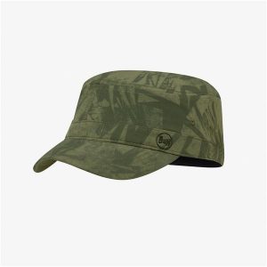 Czapka z daszkiem BUFF Military Cap Açai. Zielone czapki Buff, bez wzorów, sportowe. W wyprzedaży za 90,93 zł.