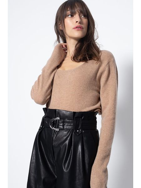 AUTHENTIC CASHMERE Kaszmirowy sweter "Lanfon" w kolorze beżowym rozmiar: XXL. Brązowe swetry oversize AUTHENTIC CASHMERE, xxl, bez wzorów, z kaszmiru, bez ramiączek. Za 394,45 zł.