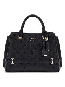 Guess Torebka w kolorze czarnym - 33 x 21 x 12 cm rozmiar: onesize. Czarne torebki klasyczne Guess, z aplikacjami, z materiału, przez ramię, z tłoczeniem, bez dodatków. Za 549,06 zł.
