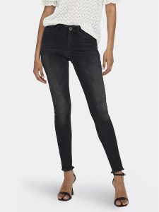 ONLY Jeansy Blush 15157997 Czarny Skinny Fit. Czarne jeansy ONLY, bez wzorów, z bawełny. Za 169,99 zł.