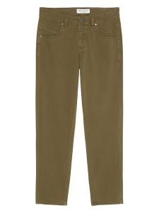 Marc O´Polo Spodnie - Boyfriend fit - w kolorze khaki rozmiar: W26/L32. Brązowe chinosy bez wzorów. Za 122,96 zł.