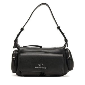 Torebka Armani Exchange. Czarne torebki klasyczne Armani Exchange, bez wzorów, bez dodatków. Za 629,99 zł.