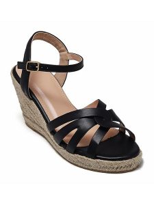 Sixth Sens Sandały w kolorze czarnym na koturnie rozmiar: 37. Czarne sandały Sixth Sens, bez wzorów, z otwartym noskiem, bez obcasa, na koturnie, bez zapięcia. Za 111,33 zł.