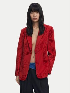 Desigual Marynarka Flockarty 25WWEW19 Czerwony Regular Fit. Czerwone marynarki i żakiety Desigual, m, bez wzorów, z syntetyku. Za 459,99 zł.