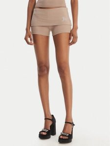 Juicy Couture Szorty sportowe Roll Down JCWHS126307 Beżowy Slim Fit. Brązowe spodenki sportowe Juicy Couture, xxs, bez wzorów, z bawełny. Za 239,99 zł.