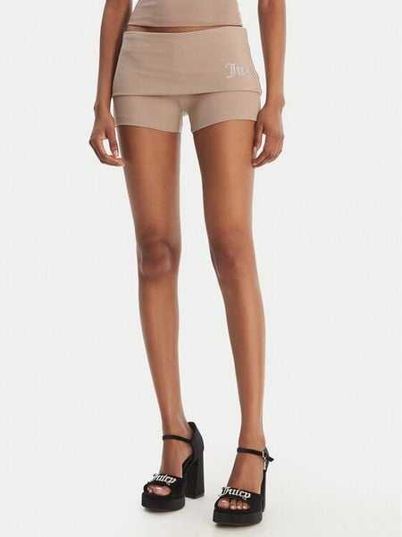Juicy Couture Szorty sportowe Roll Down JCWHS126307 Beżowy Slim Fit. Brązowe spodenki sportowe Juicy Couture, xxs, bez wzorów, z bawełny. Za 239,99 zł.