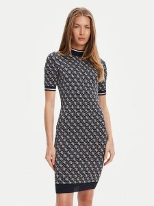 Guess Sukienka dzianinowa W3YK39 Z37K0 Granatowy Regular Fit. Niebieskie kombinezony Guess, xxl, z aplikacjami, z dzianiny, bez kołnierzyka, bez ramiączek. Za 369,99 zł.