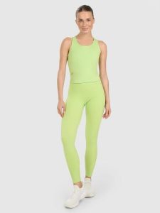 4F Legginsy treningowe szybkoschnące damskie - zielone XS. Zielone legginsy 4f, bez wzorów, z dzianiny, z podwyższonym stanem. Za 169,99 zł.