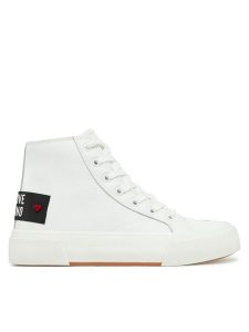 LOVE MOSCHINO Trampki JA15022G1MIA0100 Biały. Białe trampki LOVE MOSCHINO, bez wzorów, ze skóry, bez zapięcia. Za 499,99 zł.