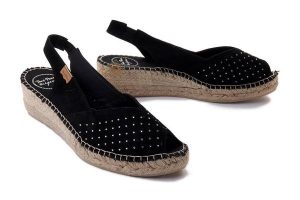 TONI PONS Bernia-ST black, sandały/espadryle damskie. Czarne sandały TONI PONS, bez wzorów, bez obcasa, na koturnie, bez zapięcia. Za 179,95 zł.