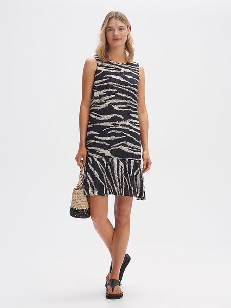 OPUS Sukienka w kolorze czarno-kremowym rozmiar: 36. Czarne sukienki Opus, bez wzorów, z wiskozy, bez kołnierzyka, bez ramiączek, mini. Za 109,00 zł.