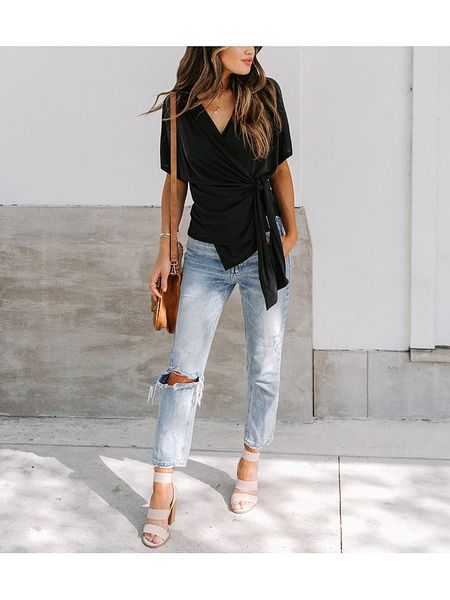 LA Angels Bluzka w kolorze czarnym rozmiar: M. Czarne bluzki LA Angels, m, bez wzorów, bez kołnierzyka, bez ramiączek. Za 140,86 zł.