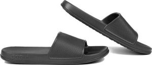 Klapki plażowe damskie Coqui Tora. Czarne klapki Coqui, bez wzorów, z materiału, bez obcasa. Za 115,99 zł.