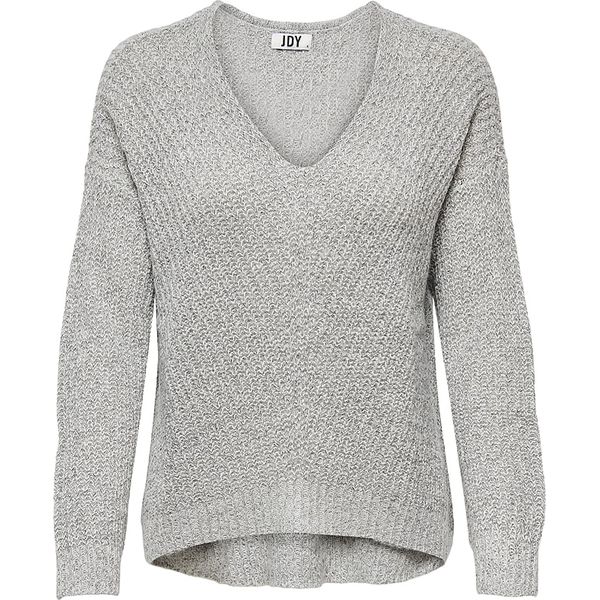 JDY Sweter "New" w kolorze jasnoszarym rozmiar: XS. Szare swetry oversize JDY, xs, bez wzorów, ze splotem, bez ramiączek. Za 56,93 zł.