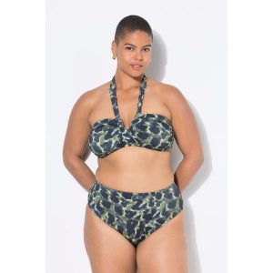 Damskie Figi od bikini wysoki stan moro. Zielone figi Ulla Popken, bez wzorów, z elastanu. Za 93,99 zł.