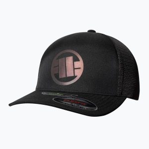 Czapka z daszkiem Pitbull Mesh Full Cap Logo Iridescent Flexfit. Czarne czapki PITBULL, bez wzorów, z bawełny, sportowe. Za 149,99 zł.